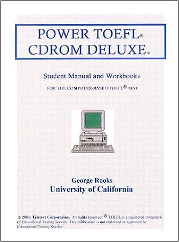 power toefl cdrom deluxe student manual and workbook or the computer based toefl test 1st edition george m.