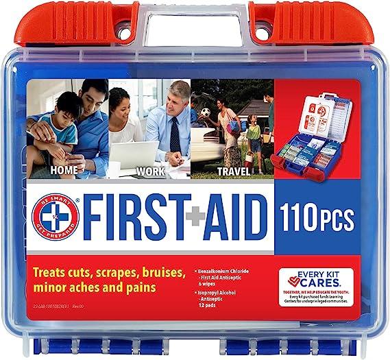 be smart get prepared 110 pc first aid kit clean treat protect minor cuts 10hbc01082 be smart get prepared