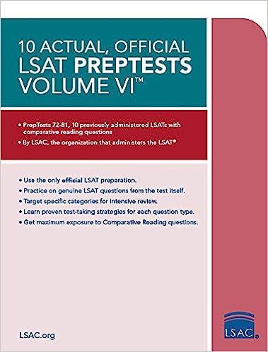 10 actual official lsat prep tests volume vi 1st edition law school admission council 0998339784,