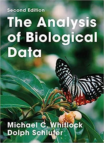 the analysis of biological data 2nd edition michael c. whitlock, dolph schluter 1936221489, 978-1936221486