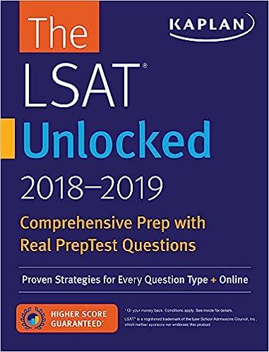 the lsat unlocked comprehensive prep with real preptest questions 2018-2019 2018 edition kaplan test prep