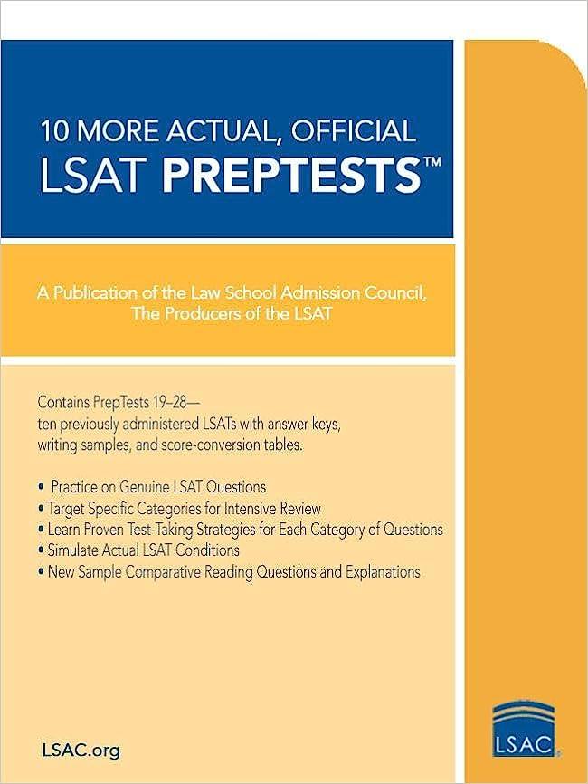 10 more actual official lsat prep tests 1st edition law school admission council 0979305039, 978-0979305030