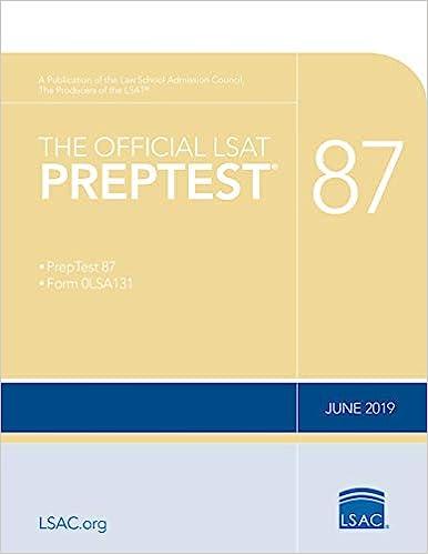 the official lsat prep test 87 1st edition law school admission council 0999658069, 978-0999658062