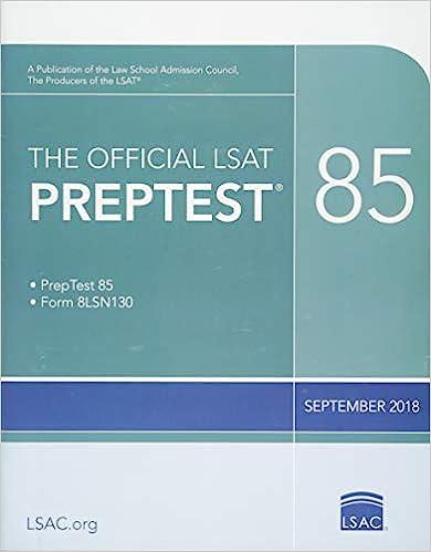 the official lsat prep test 85 1st edition law school admission council 0999658018, 978-0999658017