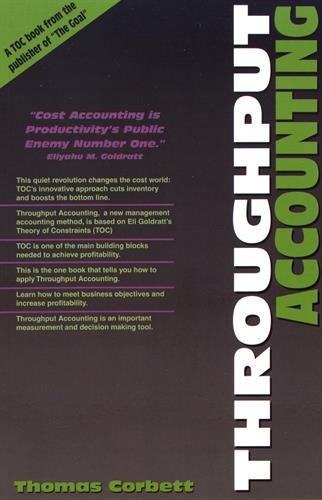 throughput accounting 1st edition thomas corbett, corbett thomas 0884271587, 9780884271581