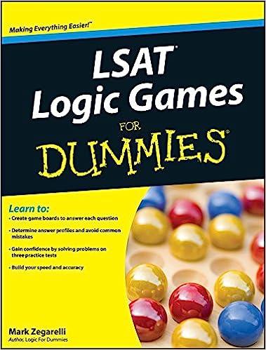 lsat logic games for dummies 1st edition mark zegarelli 0470525142, 978-0470525142
