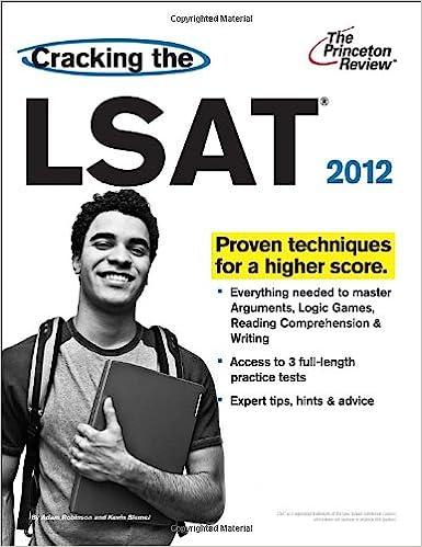cracking the lsat proven techniques for a higher score 2012 2012 edition princeton review 0375428267,