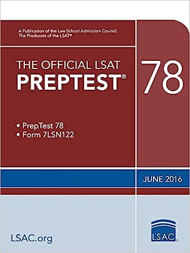 the official lsat prep test 78 2016 law school admission council 0986086258, 978-0986086250