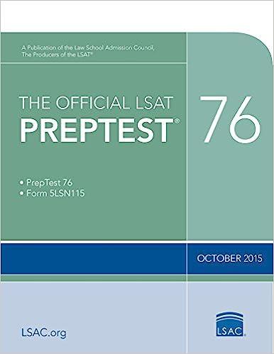 the official lsat prep test 76 2015 edition law school admission council 0986086215, 978-0986086212