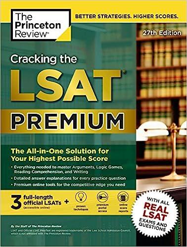 cracking the lsat premium the all in one solution for your highest possible score 27th edition the princeton