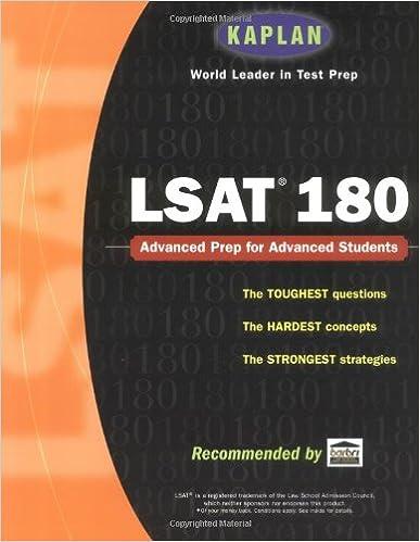 lsat 180 advanced prep for advanced students 1st edition kaplan 0743224353, 978-0743224352