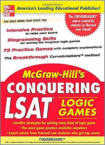 conquering lsat logic games 1st edition curvebreakers 0071468722, 978-0071468725