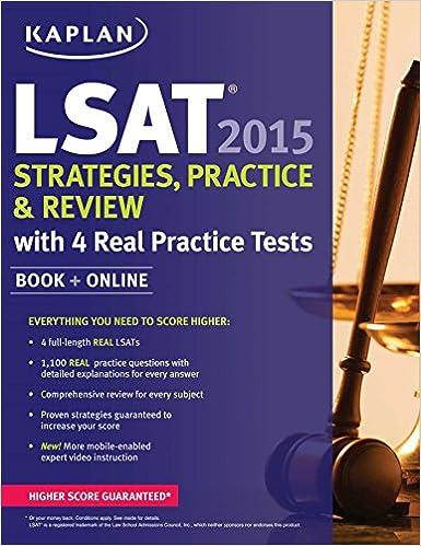 LSAT Strategies Practice And Review With 4 Real Practice Tests Book Online 2015