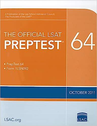 the official lsat prep test 64 2011 edition law school admission council 0984636021, 978-0984636020