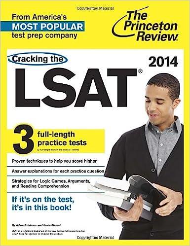 cracking the lsat with 3 practice tests 2014 2014 edition princeton review 0307945677, 978-0307945679
