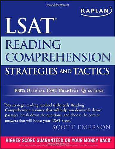 lsat reading comprehension strategies and tactics 1st edition scott emerson 160978152x, 978-1609781521