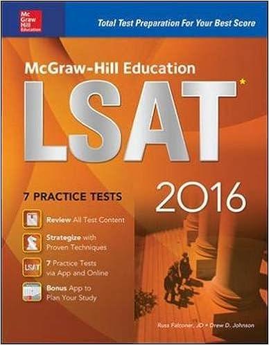 lsat with 7 practice test 2016 2016 edition russ falconer, drew d. johnson 0071848460, 978-0071848466