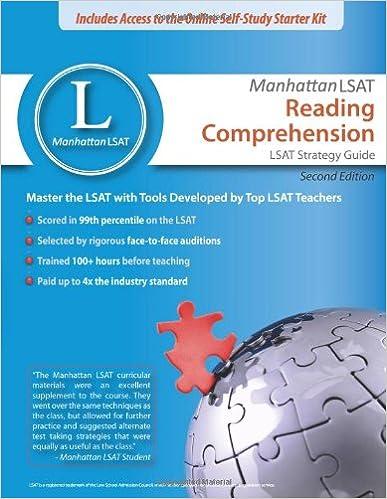 manhattan lsat reading comprehension lsat strategy guide 2nd edition manhattan lsat 1935707124, 978-1935707127