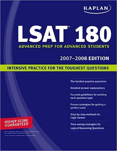 lsat 180 advanced prep for advanced students intensive practice for the toughest questions 2007-2008 2007