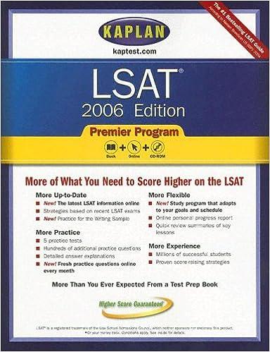 lsat premier program more of what you need score higher on the lsat 2006 2006 edition kaplan 0743265467,