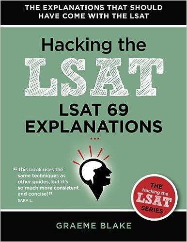 hacking the lsat 69 explanations 1st edition graeme blake 0988127989, 978-0988127982