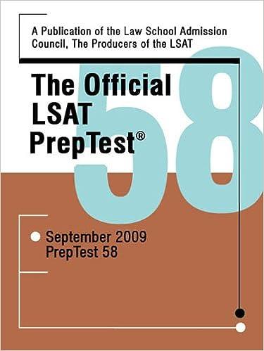 the official lsat preptest 58 1st edition law school admission council 0982148720, 978-0982148723