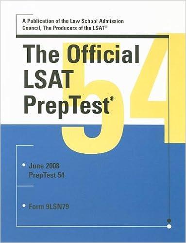 the official lsat preptest 54 1st edition wendy margolis 0979305071, 978-0979305078