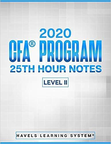 cfa program 25th hour notes level ii 2020 2020th edition havels learning system b085dsjksf, 979-8617600720