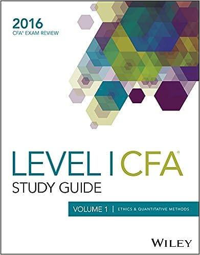 level i cfa study guide ethics and quantitative method volume 1-2016 2016 edition wiley 1119182700,
