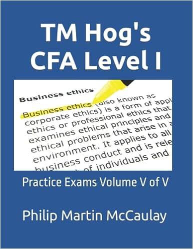 TM Hogs CFA Level I Practice Exams Volume V Of V