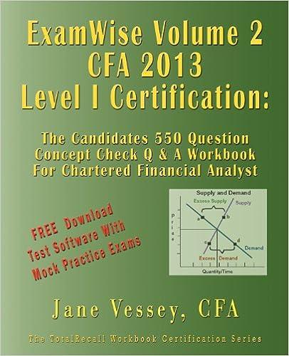 examwise volume 2 cfa level-i certification the candidates 550 question concept check q and a workbook for