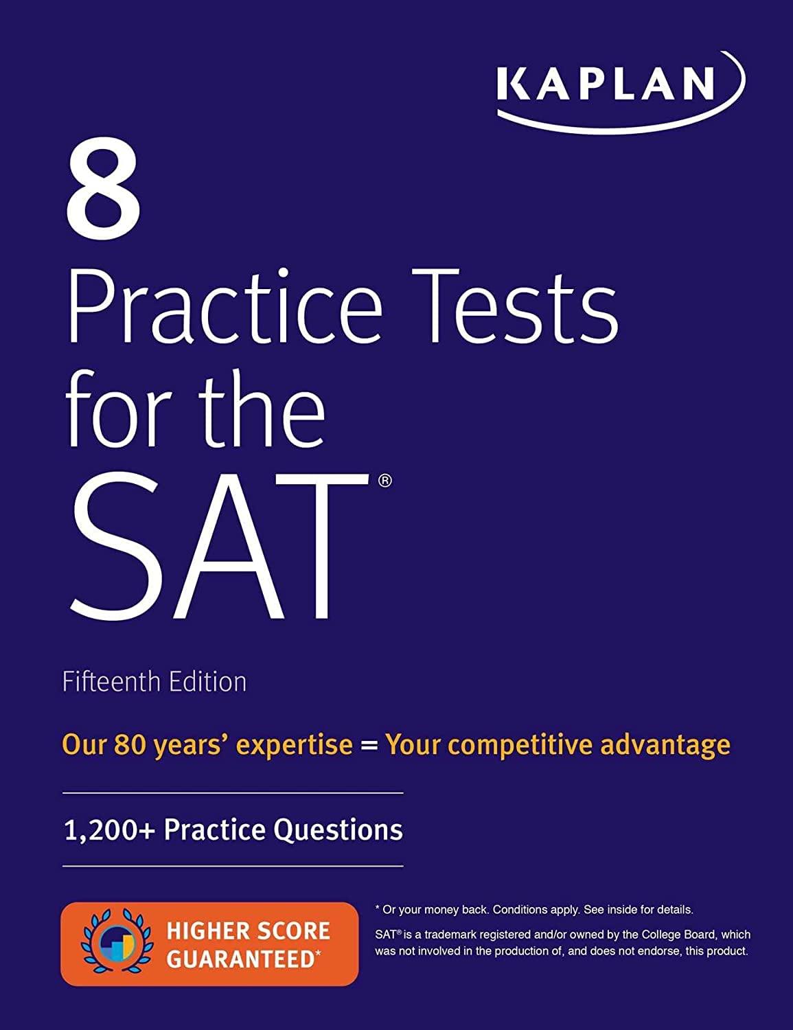 8 practice tests for the sat 1200 sat practice questions 15th edition kaplan test prep 1506235190,