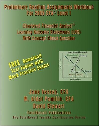 preliminary reading assignments workbook for cfa level 1 chartered financial analyst learning outcome