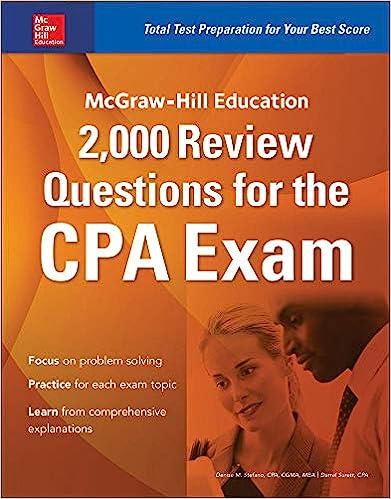 2000 review questions for the cpa exam 1st edition denise stefano, darrel surett 1259586294, 978-1259586293