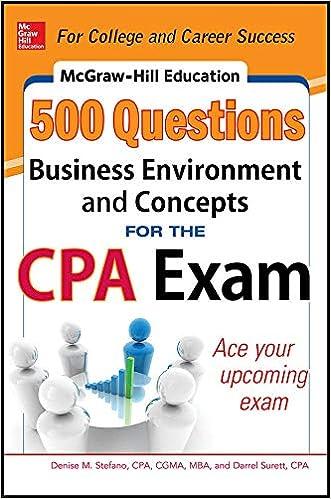 500 questions business environment and concepts for the cpa exam 1st edition denise stefano, darrel surett