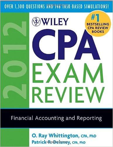 cpa exam review financial accounting and reporting 2012 9th edition o. ray whittington 047092392x,