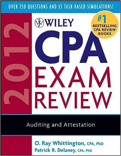 wiley cpa exam review auditing and attestation 2012 9th edition o. ray whittington, patrick r. delaney