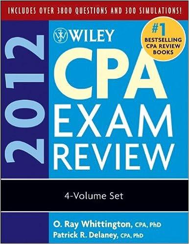 wiley cpa exam review 4 volume set 2012 9th edition o. ray whittington, patrick r. delaney 0470923946,