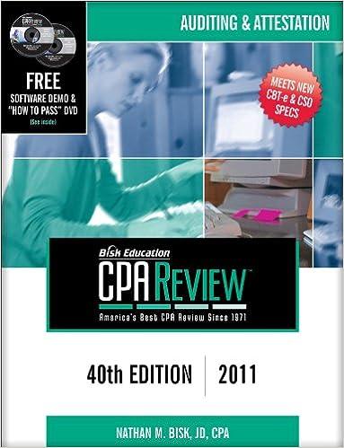 auditing and attestation bisk education cpa review 2011 40th edition nathan m. bisk 1579618464, 978-1579618469