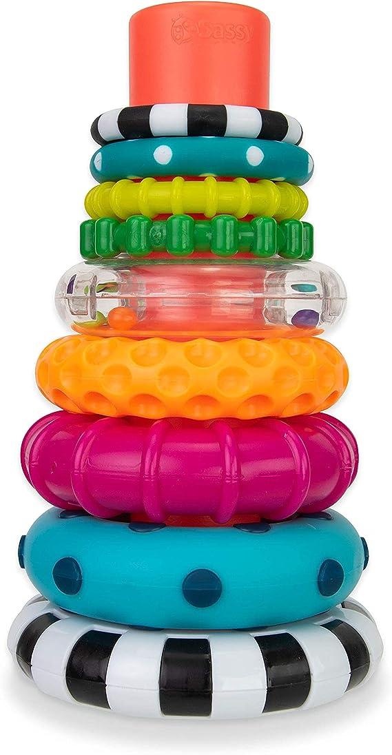 sassy stacks of circles stacking ring stem learning toy  sassy b07nxdj52c