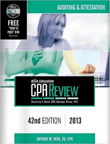 auditing and attestation bisk education cpa review 2013 42th edition nathan m. bisk 0881280240, 978-0881280241