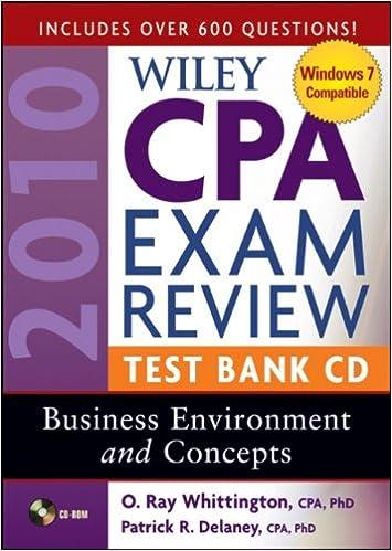 wiley cpa exam review test bank cd business environment and concepts 2010 15th edition patrick r. delaney, o.