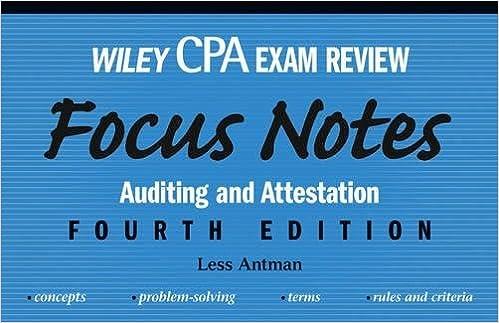 wiley cpa examination review focus notes auditing and attestation 4th edition less antman 0471784389,