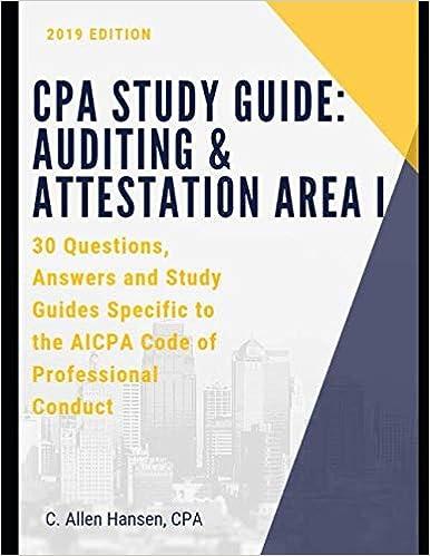 cpa study guide auditing and attestation area 1 - 30 questions answers and study guides specific to the aicpa