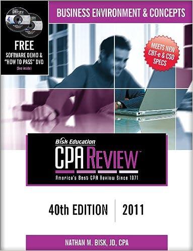 business environment and concepts bisk education cpa review 2011 40th edition nathan m. bisk 1579618480,