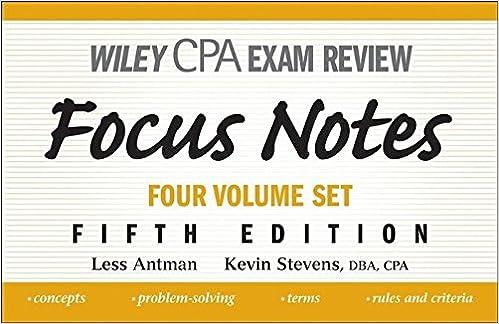wiley cpa exam review focus notes for volume set 5th edition less antman 0470195649, 978-0470195642