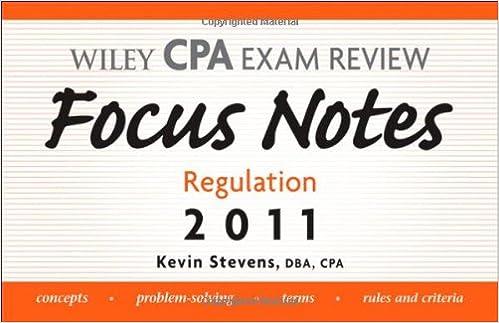 wiley cpa examination review focus notes regulation 2011 6th edition kevin stevens 0470935723, 978-0470935729