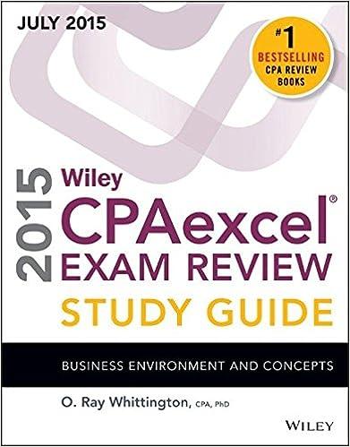 wiley cpa excel exam review study guide business environment and concepts 14th edition o. ray whittington