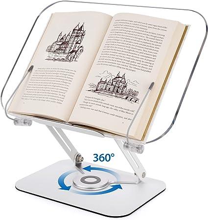 kossonia book stand for reading 360 rotating base  kossonia b0c2yt15xj