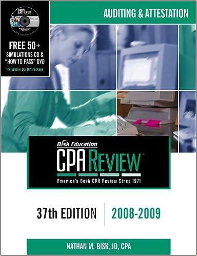 auditing and attestation bisk education cpa review 37th edition nathan m. bisk 1579616062, 978-1579616069